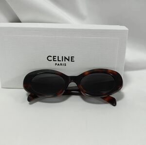 Celine Paris Brown Oval  Sunglasses